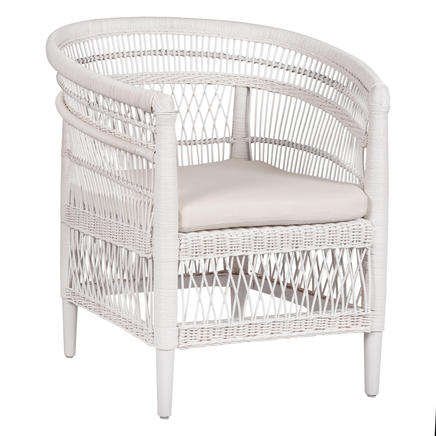polythrona-fb9963502-xylo-maoni-me-ratta Πολυθρονα Malawi HM9635.02 Ξυλο Μαονι Με Rattan Λευκο--Β'διαλογης 80x70x86υεκ. - Image 1