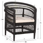 Πολυθρονα Malawi HM9635.03 Ξυλο Μαονι Με Rattan Μαυρο--Β'διαλογης 80x70x86υεκ. - Image 2