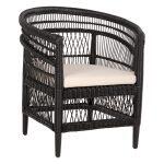 Πολυθρονα Malawi HM9635.03 Ξυλο Μαονι Με Rattan Μαυρο--Β'διαλογης 80x70x86υεκ.