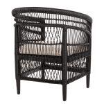 Πολυθρονα Malawi HM9635.03 Ξυλο Μαονι Με Rattan Μαυρο--Β'διαλογης 80x70x86υεκ. - Image 5