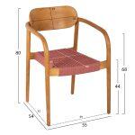Πολυθρονα Oslo HM9636.06 Ξυλο Teak Φυσικο & Σχοινι--B’διαλογης 55x54x80yεκ. - Image 2