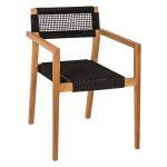 Πολυθρονα Charlotte HM9637.02 Ξυλο Teak & Μαυρο Σχοινι--B'διαλογης 59x54x83y