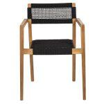 Πολυθρονα Charlotte HM9637.02 Ξυλο Teak & Μαυρο Σχοινι--B'διαλογης 59x54x83y - Image 3