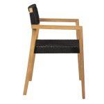 Πολυθρονα Charlotte HM9637.02 Ξυλο Teak & Μαυρο Σχοινι--B'διαλογης 59x54x83y - Image 4