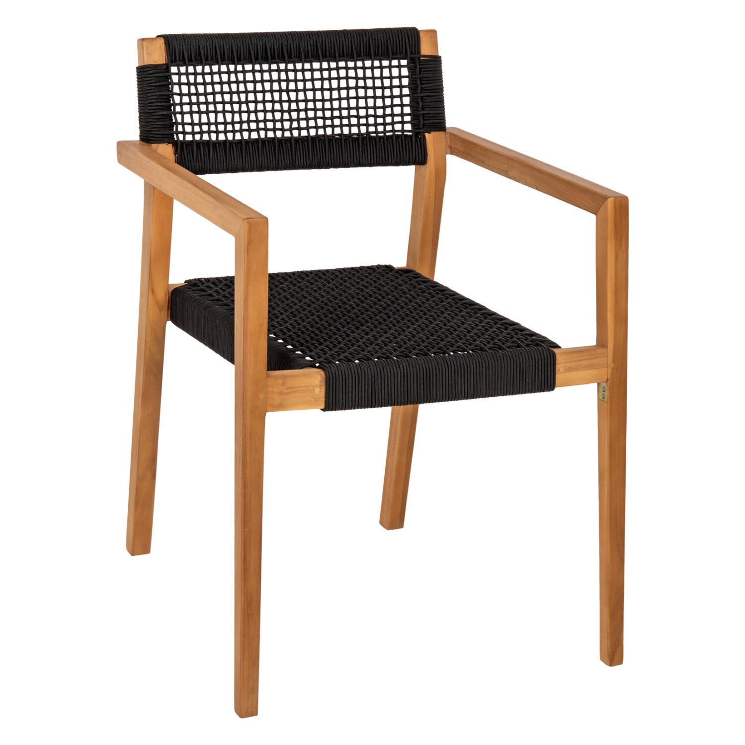polythrona-fb9963702-xylo-teak-fysiko-ma Πολυθρονα Charlotte HM9637.02 Ξυλο Teak & Μαυρο Σχοινι--B'διαλογης 59x54x83y - Image 1