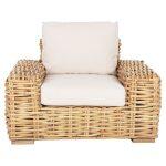 Πολυθρονα Tropel HM9810 Ξυλο Mango-Rattan Φυσικο-Λευκα Μαξιλαρια 110x88x70-85υεκ. - Image 3