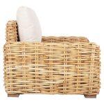 Πολυθρονα Tropel HM9810 Ξυλο Mango-Rattan Φυσικο-Λευκα Μαξιλαρια 110x88x70-85υεκ. - Image 4