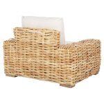 Πολυθρονα Tropel HM9810 Ξυλο Mango-Rattan Φυσικο-Λευκα Μαξιλαρια 110x88x70-85υεκ. - Image 5