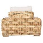 Πολυθρονα Tropel HM9810 Ξυλο Mango-Rattan Φυσικο-Λευκα Μαξιλαρια 110x88x70-85υεκ. - Image 6