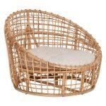 Πολυθρονα Ento HM9814 Rattan Σε Φυσικο-Μπεζ Μαξιλαρι 85x75x67yεκ.