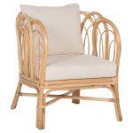 Πολυθρονα Estor HM9817 Rattan Σε Φυσικο-Λευκο Μαξιλαρι 78x75x92υ Εκ.
