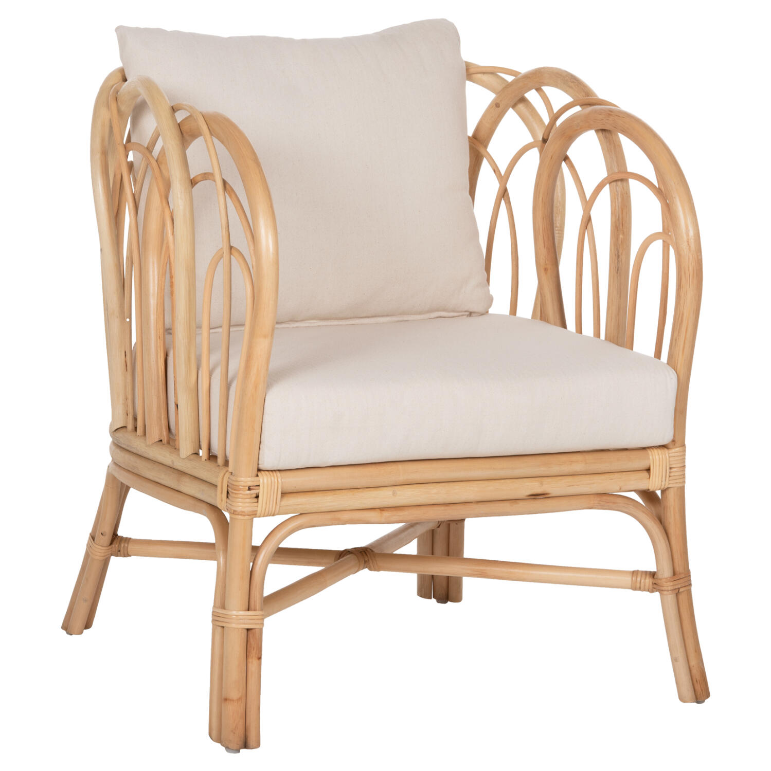 polythrona-fb99817-rattan-se-fysiko-leyk Πολυθρονα Estor HM9817 Rattan Σε Φυσικο-Λευκο Μαξιλαρι 78x75x92υ Εκ. - Image 1