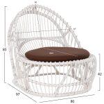 Πολυθρονα Entropy HM9840.02 Rattan Λευκο Με Καφε Μαξιλαρι 80x97x85υεκ. - Image 2