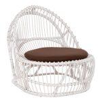 Πολυθρονα Entropy HM9840.02 Rattan Λευκο Με Καφε Μαξιλαρι 80x97x85υεκ.