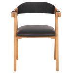 Πολυθρονα Rimini HM9867.02 Ξυλο Teak Φυσικο-Μαυρο Σχοινι & PU Καθισμα 60x61x76υεκ. - Image 3