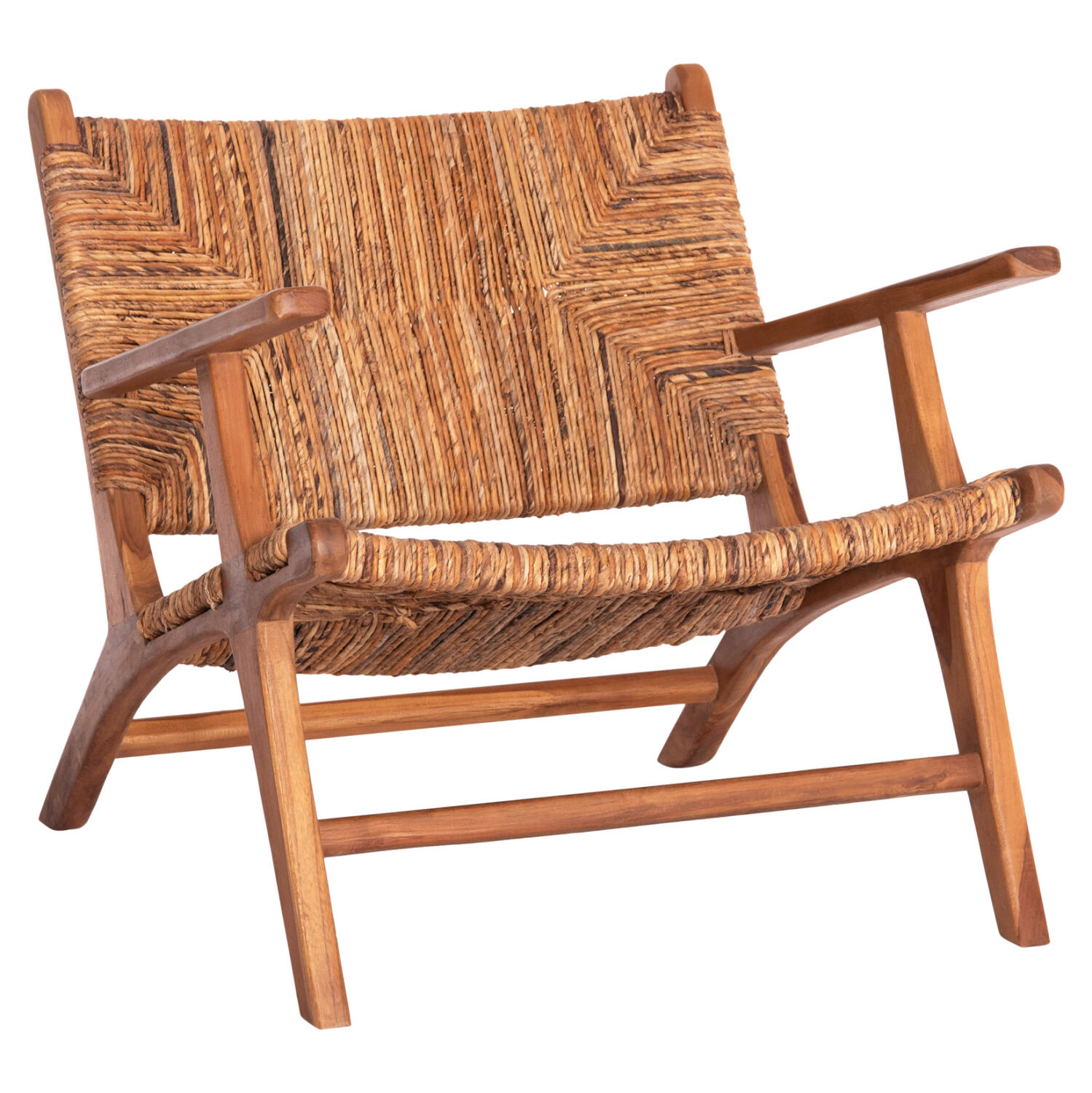 polythrona-fb99914-xylo-teak-psatha-apo- Πολυθρονα Tondo HM9914 Ξυλο Τεακ--Ψαθα Απο Σχοινι Μπανανας 69x74x68υεκ. - Image 1