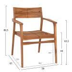 Πολυθρονα Bozzy HM9935 Μασιφ Ξυλο Teak Σε Φυσικο 58x61x80,5υ - Image 2