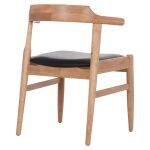 Πολυθρονα Cersei HM9946.01 Rubberwood Σε Light Oak & PU Σε Μαυρο 57x53x72υεκ - Image 5
