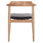 Πολυθρονα Cersei HM9946.01 Rubberwood Σε Light Oak & PU Σε Μαυρο 57x53x72υεκ - Image 6