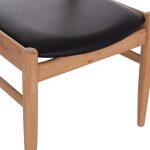 Πολυθρονα Cersei HM9946.01 Rubberwood Σε Light Oak & PU Σε Μαυρο 57x53x72υεκ - Image 8