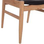 Πολυθρονα Cersei HM9946.01 Rubberwood Σε Light Oak & PU Σε Μαυρο 57x53x72υεκ - Image 9