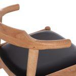 Πολυθρονα Cersei HM9946.01 Rubberwood Σε Light Oak & PU Σε Μαυρο 57x53x72υεκ - Image 10