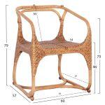 Πολυθρονα Relik Εσωτ. Χωρων HM9955.02 Φυσικο Rattan-Καρυδι Χρωμα 60x57x79υεκ. - Image 2