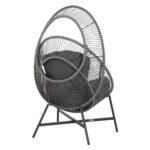 Πολυθρονα-Φωλια Ruler HM6506.01 Γκρι Μεταλλο-P.e.rattan-Μαξιλαρια 90x85x154υεκ - Image 5
