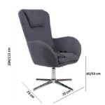 Πολυθρονα Fylliana Με Υφασμα μυ-9251 Γκρι Χρωμα 72x73x100/104εκ - Image 3