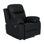 Πολυθρονα Fylliana Relax Chicago 1114 Μαυρο Τεχνοδερμα 97x90x100εκ