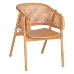 Πολυθρονα Kenlee HM9872 Φραξινος Και Φυσικο Rattan Rattan Σε Φυσικο 57,5x55x81yεκ.