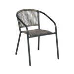 Πολυθρονα Κηπου Fyllianna FL11465 Απο Συνθετικο Rattan Mε Μεταλλικο Σκελετο Γκρι Χρωμα 54x63x74εκ