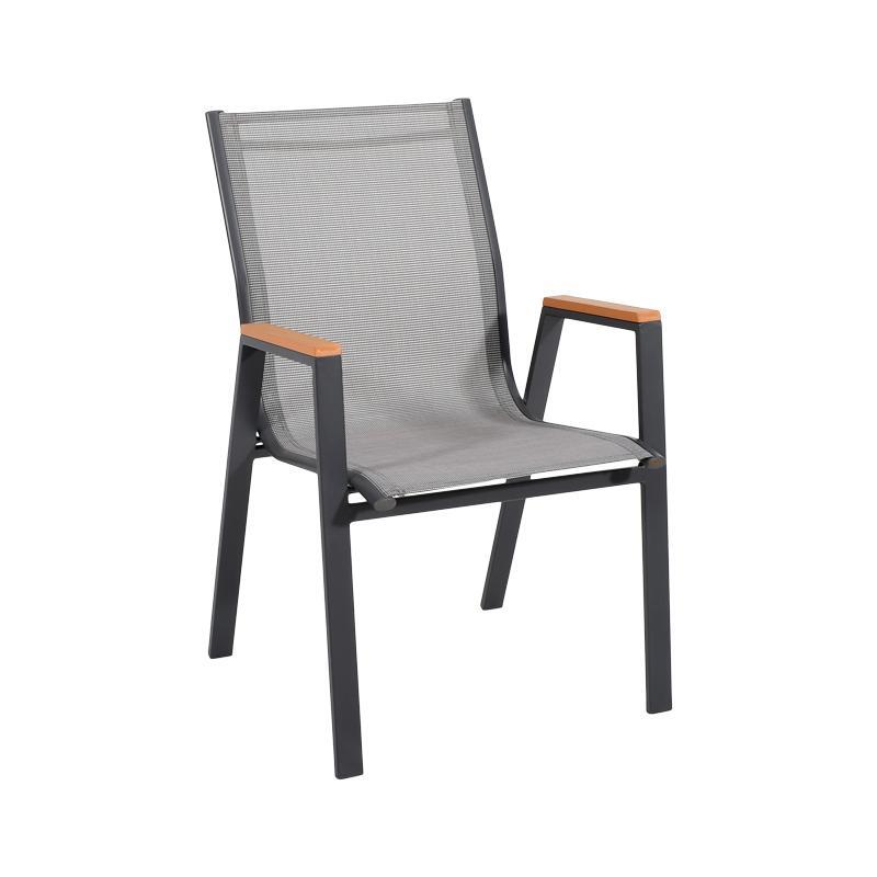 polythrona-kipoy-fylliana-fl5050-chroma-gkri-me-kafe-leyko-textilene-61x56x90ek1731422402 Πολυθρονα Κηπου Fylliana FL5050 Χρωμα Γκρι Με Καφε-Λευκο Textilene 61x56x90εκ S.of - Image 1