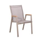 Πολυθρονα Κηπου Fylliana FL5050 Χρωμα Μπεζ Με Γκρι Textilene 61x56x90εκ S.of
