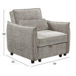 Πολυθρονα-Κρεβατι Oryn HM3307.03 Μπεζ Υφασμα 89x85x84υεκ. - Image 3