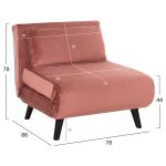 Πολυθρονα Κρεβατι Braxton HM8425.22 Βελουδο Σαπιο Μηλο 78x88x78υεκ. - Image 2