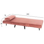 Πολυθρονα Κρεβατι Braxton HM8425.22 Βελουδο Σαπιο Μηλο 78x88x78υεκ. - Image 3