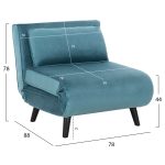 Πολυθρονα Κρεβατι Braxton HM8425.25 Βελουδο Σε Χρωμα Μεντα 78x88x78υεκ. - Image 2