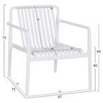 Πολυθρονα Lounge Εξωτ.χωρου Malen HM6626.01 Λευκο Πολυπροπυλενιο 67x75x75υεκ - Image 2