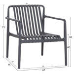 Πολυθρονα Lounge Εξωτ.χωρου Malen HM6626.03 Γκρι Πολυπροπυλενιο 67x75x75υεκ - Image 2