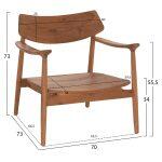 Πολυθρονα Lounge Ranger HM18255.01 Ξυλο Teak Σε Φυσικο 70x73x73υεκ. - Image 2