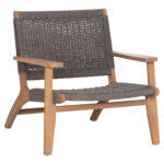 Πολυθρονα Lounge Monter HM6241.02 Ξυλο Ακακιας Φυσικο-Σχοινι Γκρι 63.5x60x69υεκ