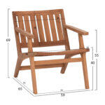 Πολυθρονα Lounge Arania HM6617 Ξυλο Teak Σε Φυσικο 59x65x69υεκ. - Image 2