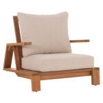Πολυθρονα Lounge Mirex HM6641 Ξυλο Ακακιας Φυσικο-Εκρου Μαξιλαρια 80x96x62υεκ