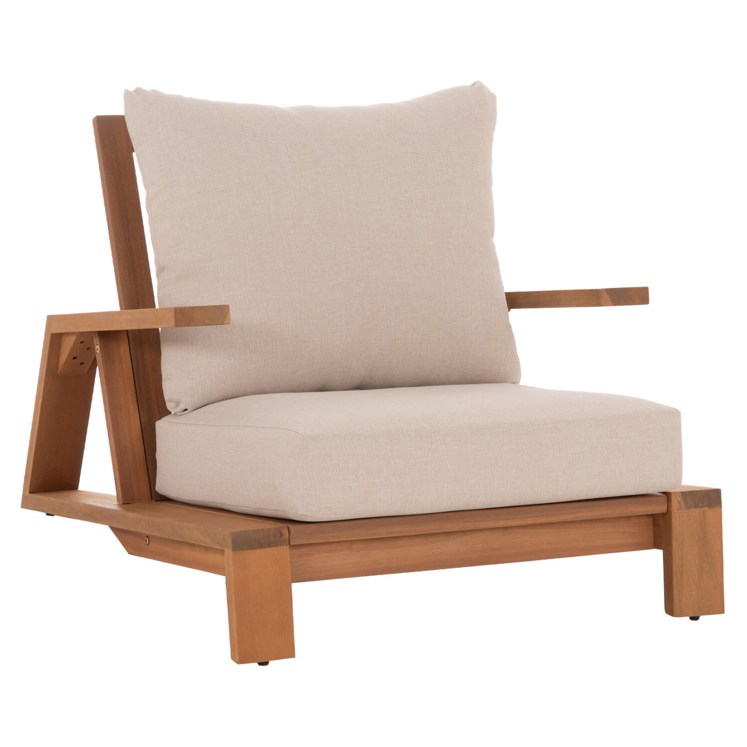 polythrona-lounge-fb96641-xylo-akakias-f Πολυθρονα Lounge Mirex HM6641 Ξυλο Ακακιας Φυσικο-Εκρου Μαξιλαρια 80x96x62υεκ - Image 1