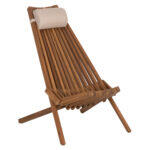 Πολυθρονα Lounge Με Μαξιλαρακι Πτυσσομενη Shigan HM6530 Ξυλο Ακακιας 56.5x83x87υεκ