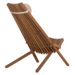 Πολυθρονα Lounge Με Μαξιλαρακι Πτυσσομενη Shigan HM6530 Ξυλο Ακακιας 56.5x83x87υεκ - Image 5