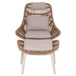 Πολυθρονα Lounge Με Υποποδιο Remvazzo HM6561.02 Αλουμινιο Μπεζ--Wicker 90x85x96υεκ - Image 3