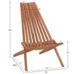 Πολυθρονα Lounge Πτυσσομενη Shigao HM18112 Ξυλο Teak--Φυσικο 61x88.5x89υεκ. - Image 2
