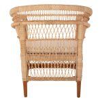 Πολυθρονα Malawi HM9635.04 Ξυλο Μαονι Επενδυση Rattan Λευκο Μαξιλαρι Καθισματος 80x70x86υεκ. - Image 6